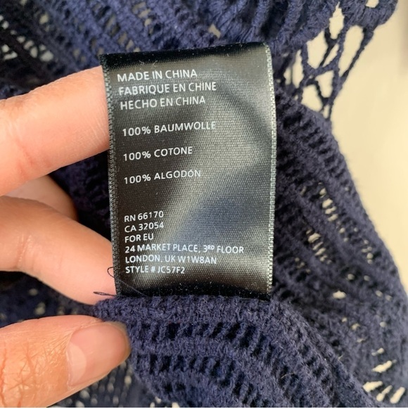 James Coviello By Anthropologie Women Crochet Knit Crop Top short sleeves XS - Picture 9 of 10